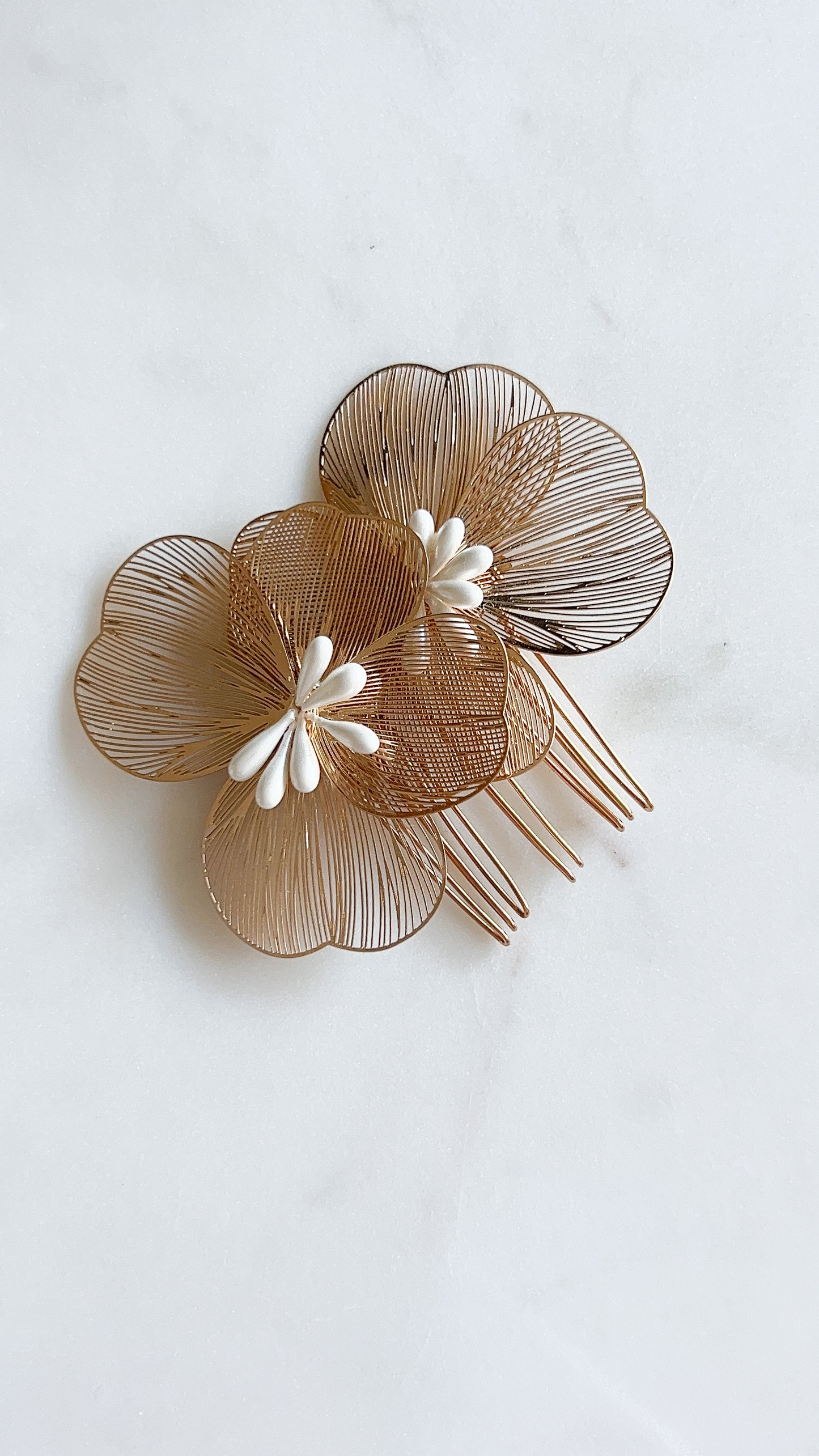 Posy Hair Comb - Gold