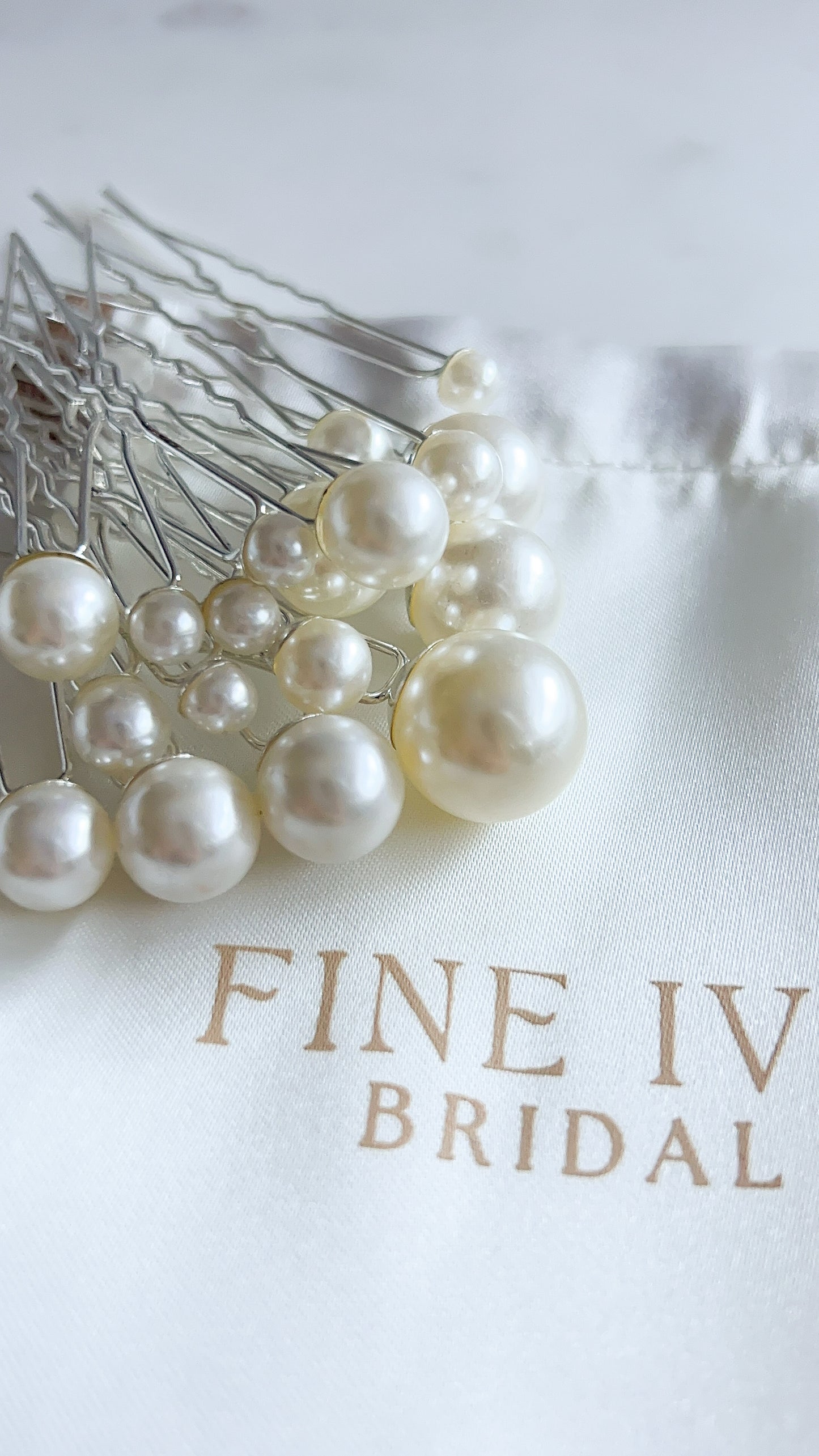 Ivy Pearl Hair Pins - Silver