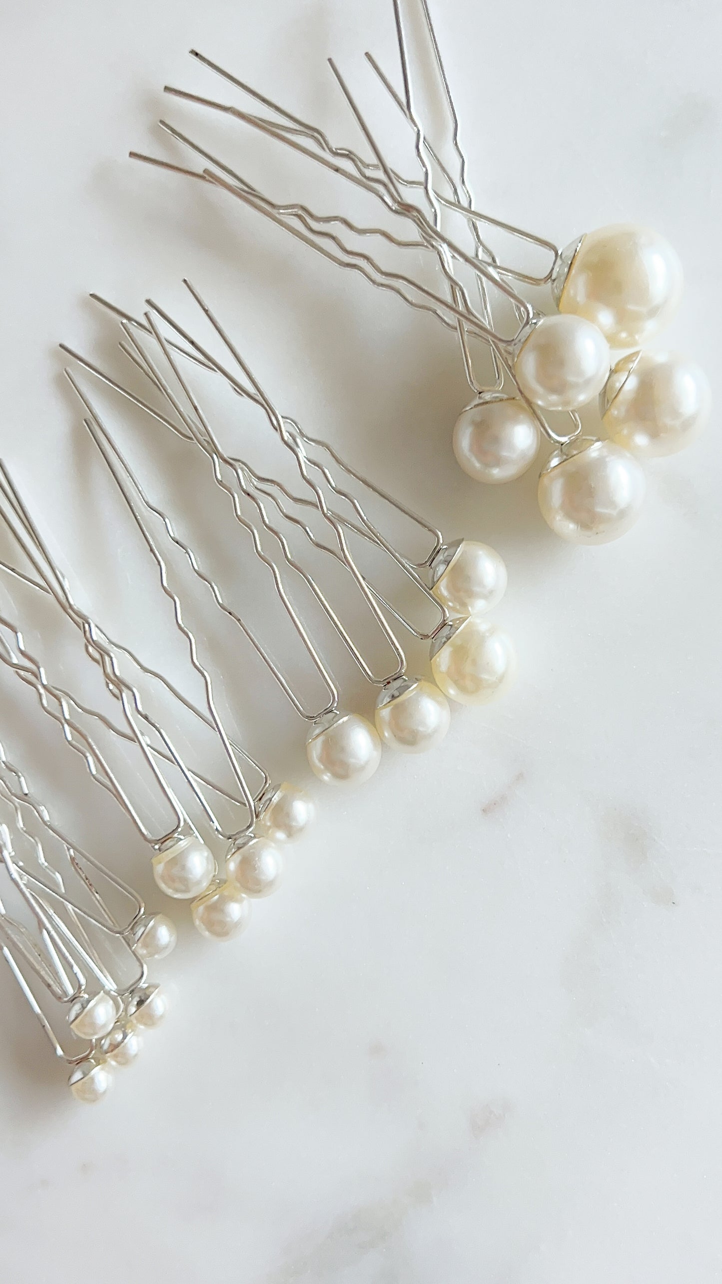 Ivy Pearl Hair Pins - Silver