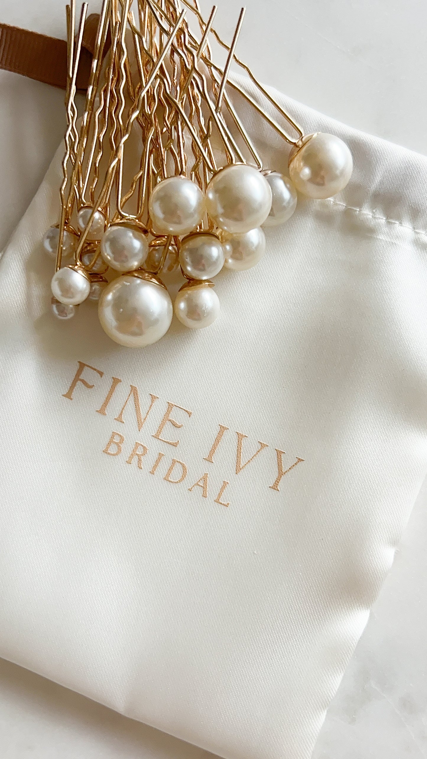 Ivy Pearl Hair Pins - Gold