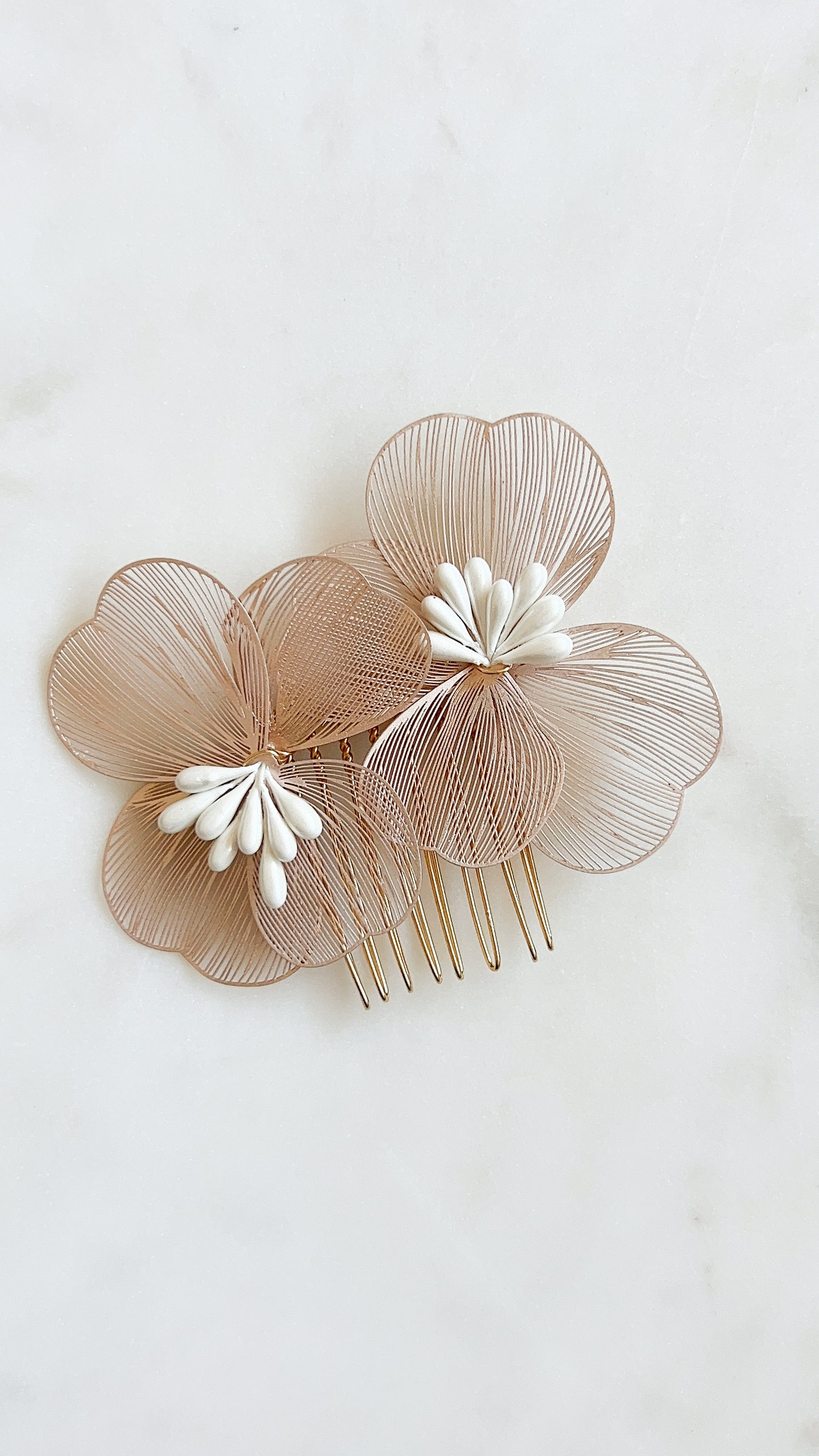 Posy Hair Comb - Rose Pink