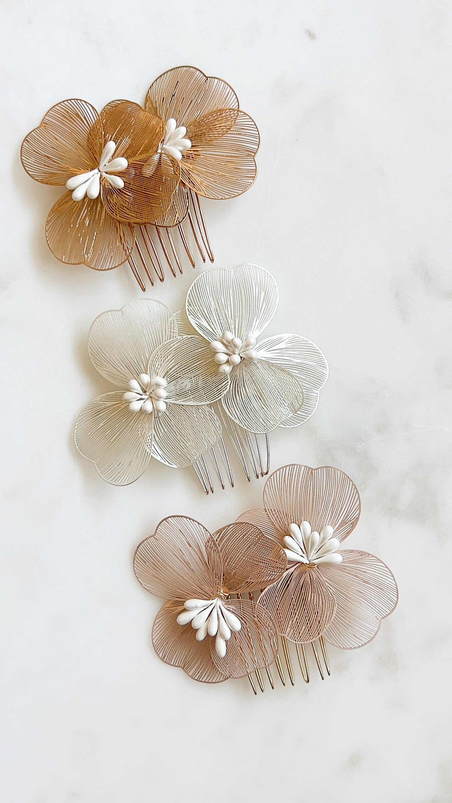 Posy Hair Comb - Rose Pink