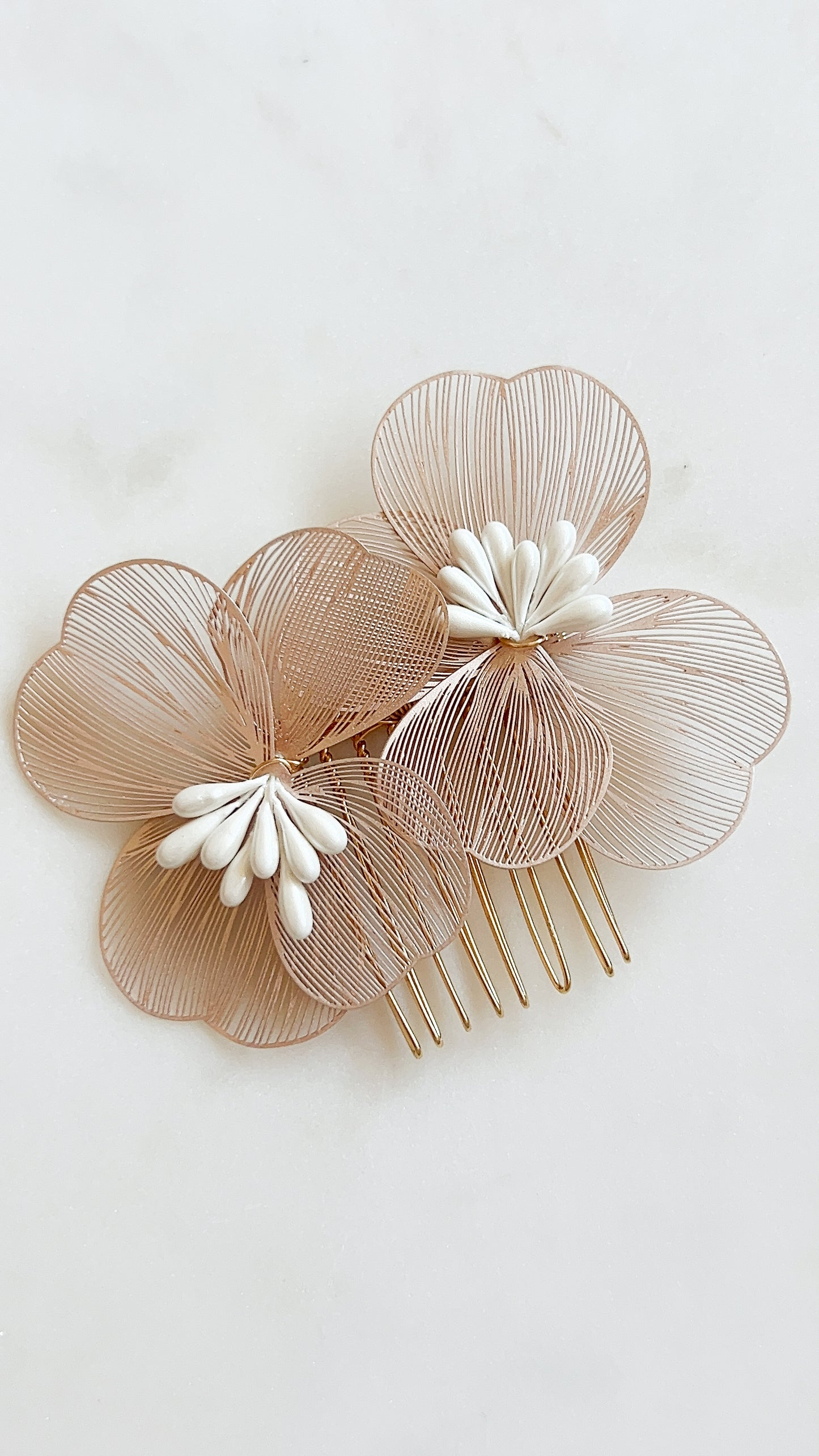 Posy Hair Comb - Rose Pink