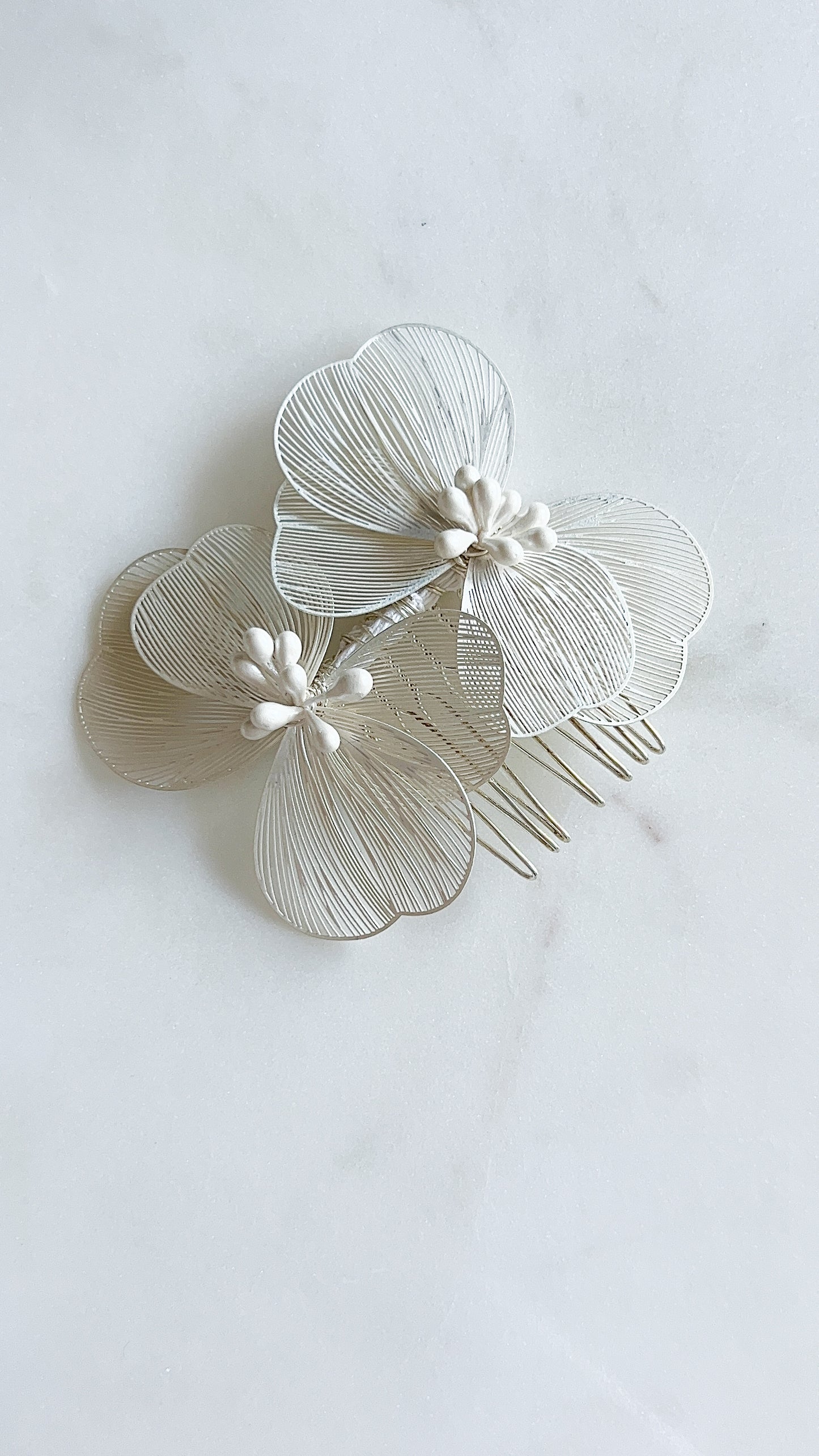 Posy Hair Comb - Silver